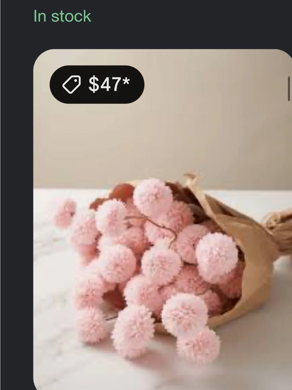 Vintage Pink Pom-Pom Floral Arrangement in Aged Patinated Green “Florists” Vase - Picture 9 of 11